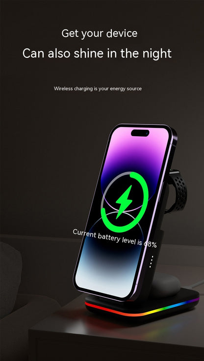 Magnetic Three-in-one Wireless Charger Electrical Magnetic Power Bank 5000 MA Magnetic Wireless Charger
