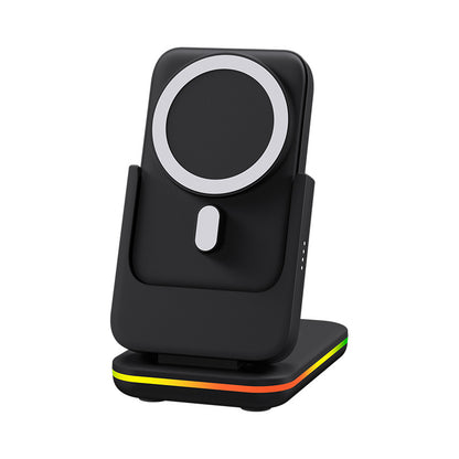 Magnetic Three-in-one Wireless Charger Electrical Magnetic Power Bank 5000 MA Magnetic Wireless Charger
